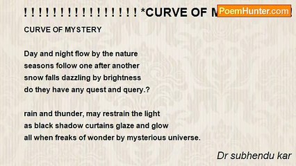 Dr subhendu kar - ! ! ! ! ! ! ! ! ! ! ! ! ! ! ! ! *CURVE OF MYSTERY*! ! ! ! ! ! ! ! ! ! ! ! ! ! !
