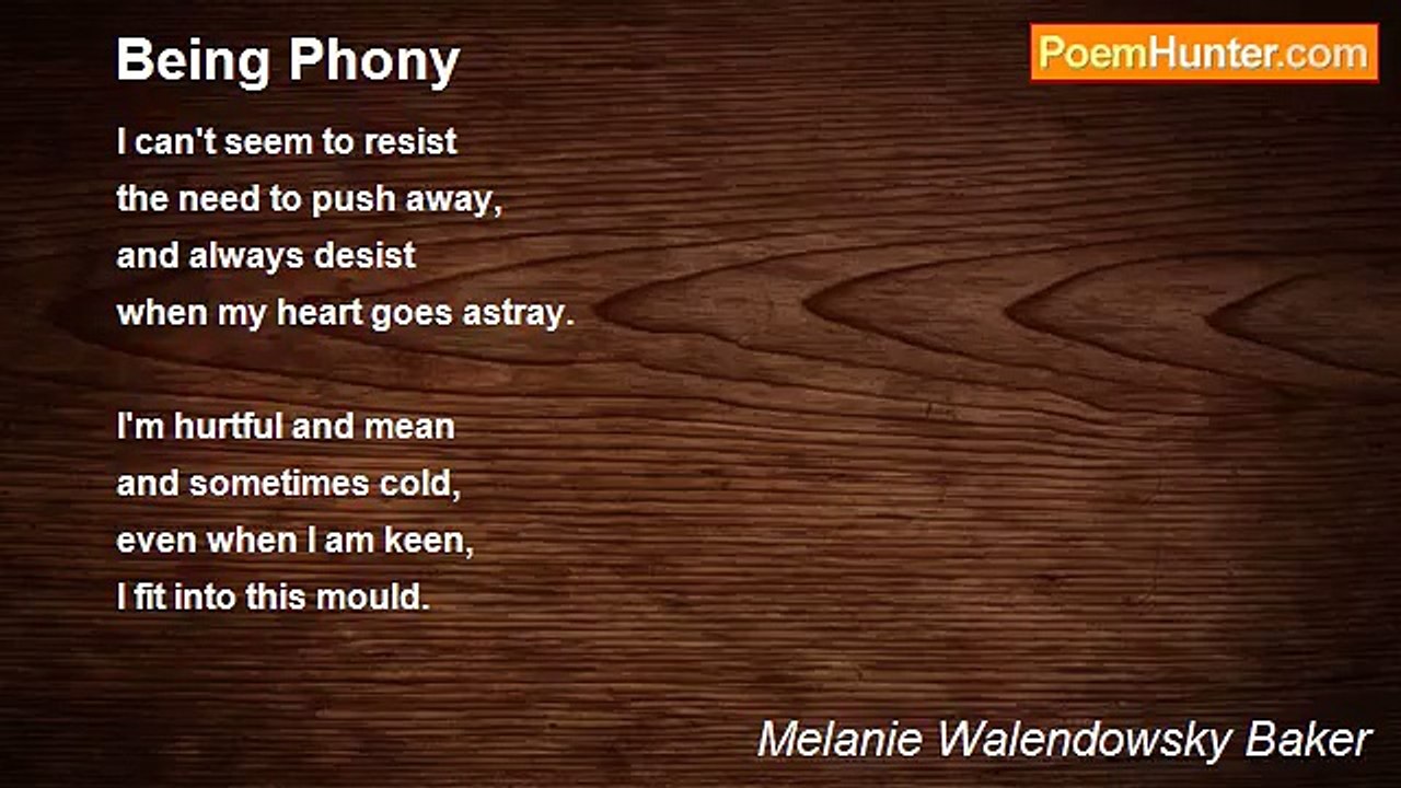 Melanie Walendowsky Baker - Being Phony