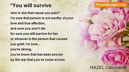 HAZEL Calumarde - *You will survive