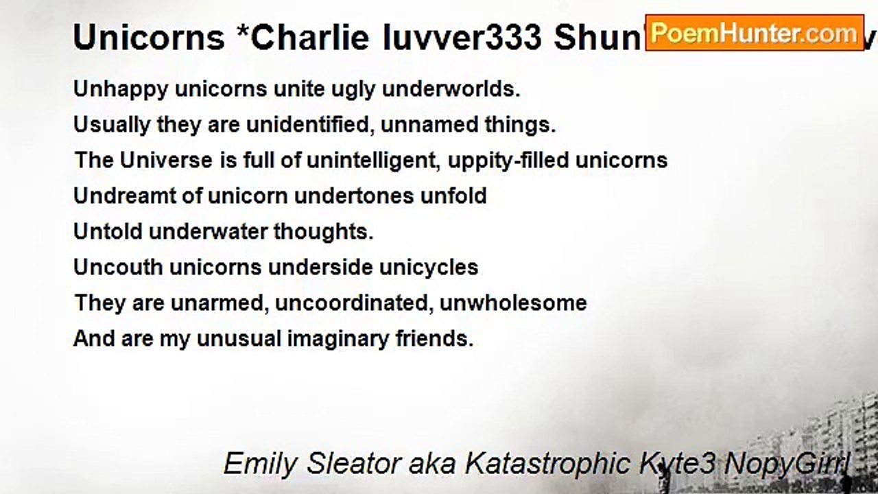Emily Sleator aka Katastrophic Kyte3 NopyGirrl - Unicorns *Charlie luvver333 Shun's a nonbeliever* reppin Cristina woot woot! ! !