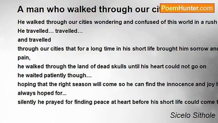 Sicelo Sithole - A man who walked through our cities