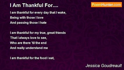 Jessica Goudreault - I Am Thankful For....
