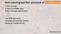 Mahfooz Ali - font color='green'Not ashamed of
