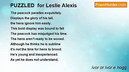 ivor or ivor.e hogg - PUZZLED  for Leslie Alexis