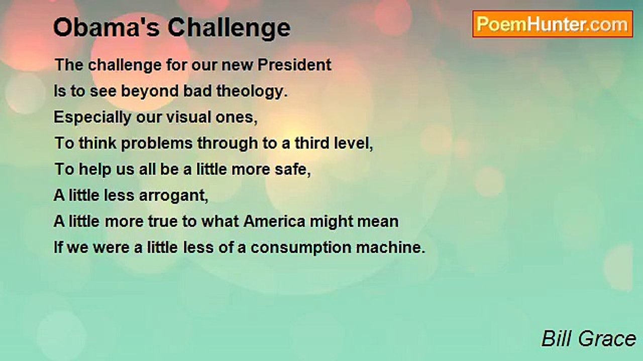 Bill Grace - Obama's Challenge