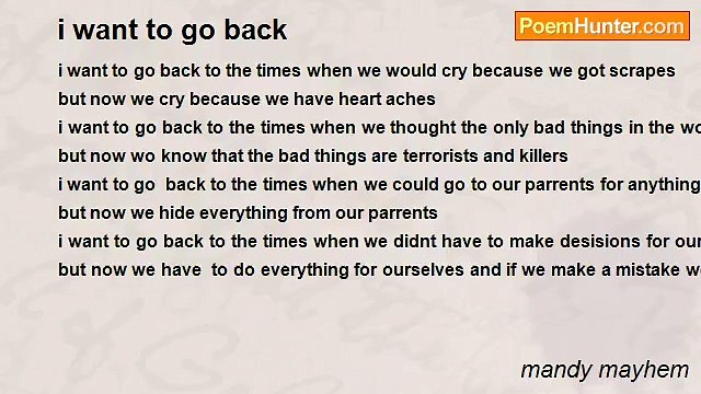 mandy mayhem - i want to go back