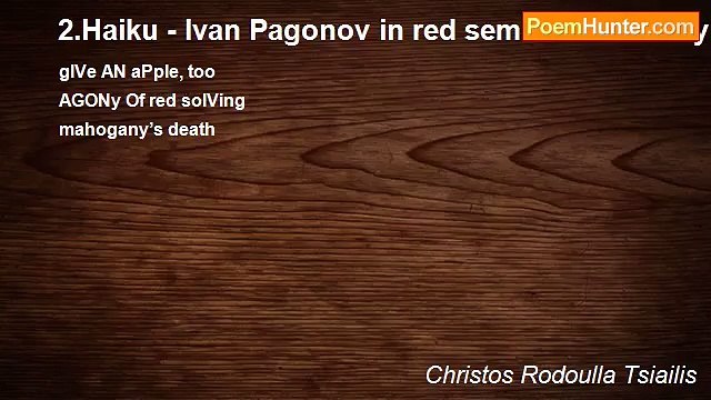 Christos Rodoulla Tsiailis - 2.Haiku - Ivan Pagonov in red semi-disassembly -