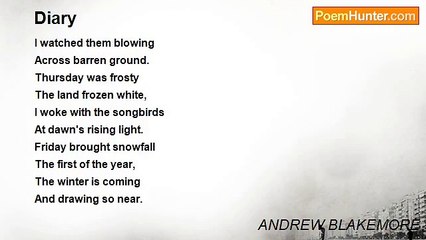 ANDREW BLAKEMORE - Diary