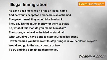 Whitney Albright - 'Illegal Immigration'