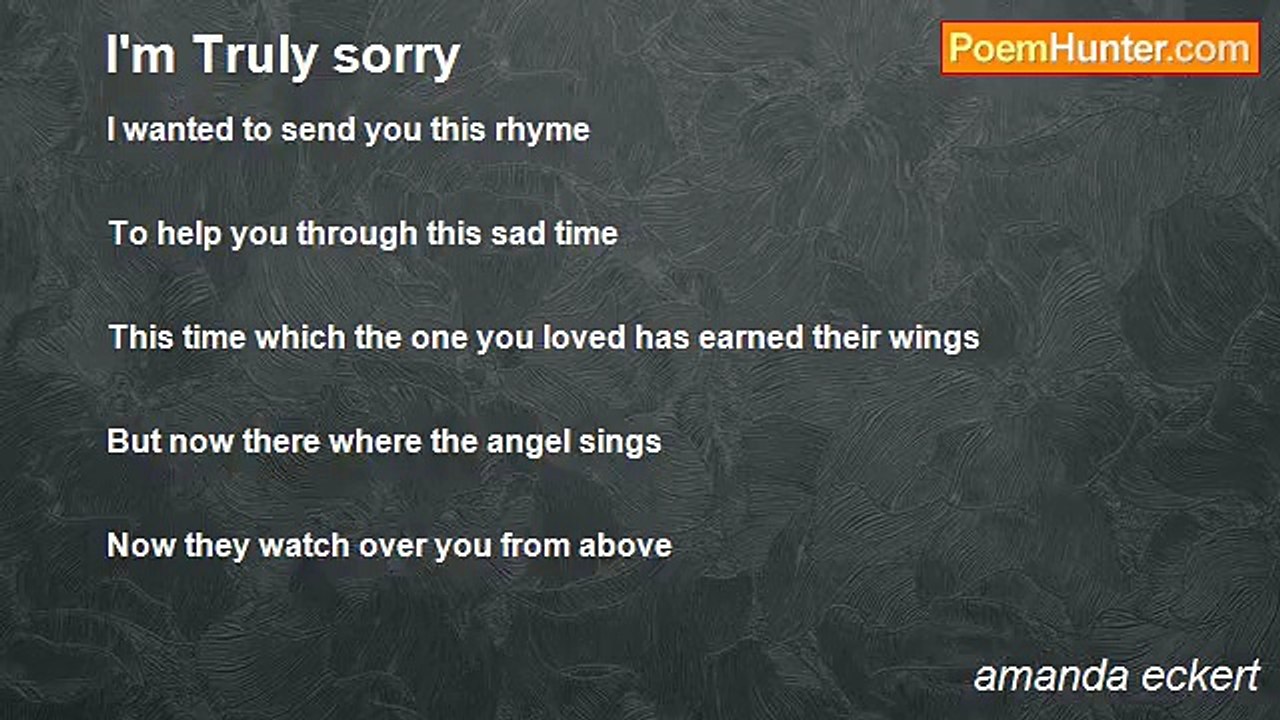 amanda eckert - I'm Truly sorry
