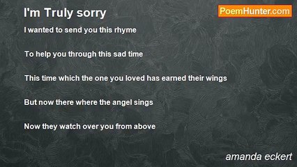 amanda eckert - I'm Truly sorry
