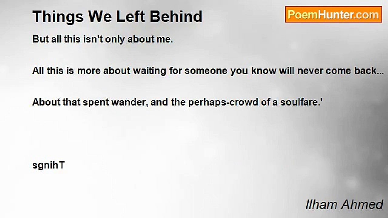 Ilham Ahmed - Things We Left Behind