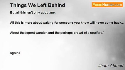 Ilham Ahmed - Things We Left Behind
