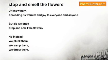 Megna Kalvani - stop and smell the flowers