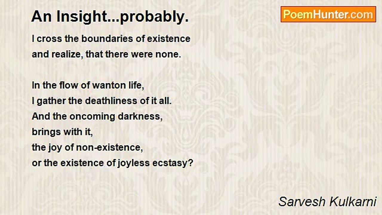 Sarvesh Kulkarni - An Insight...probably.