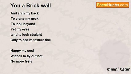 malini kadir - You a Brick wall