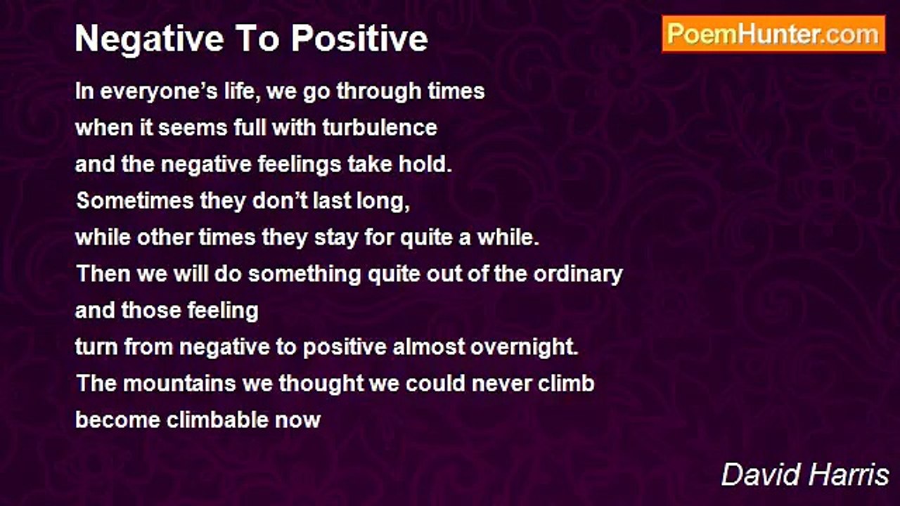 David Harris - Negative To Positive