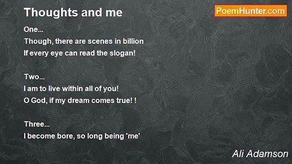 Ali Adamson - Thoughts and me