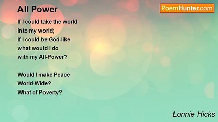 Lonnie Hicks - All Power