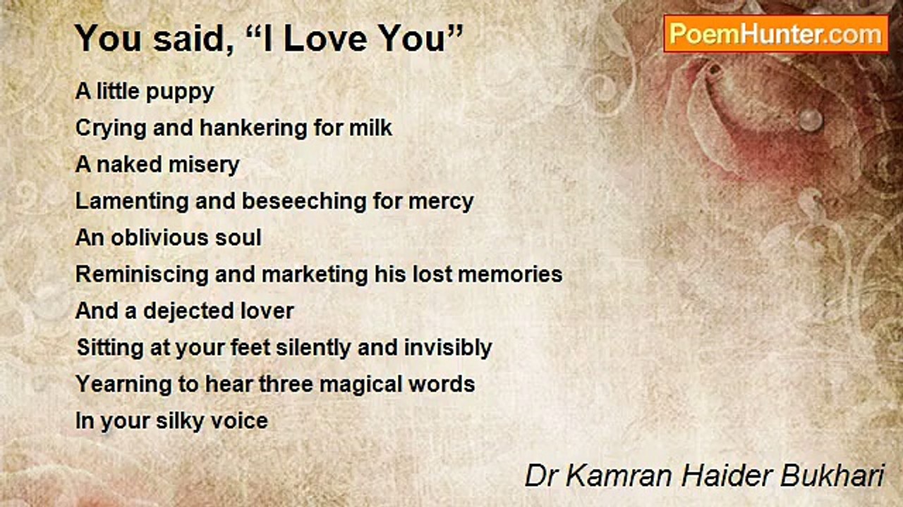Dr Kamran Haider Bukhari - You said, “I Love You”