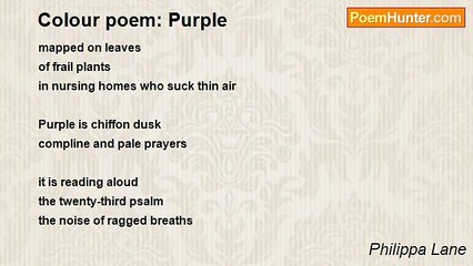 Philippa Lane - Colour poem: Purple