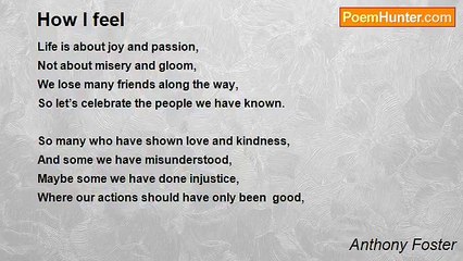 Anthony Foster - How I feel