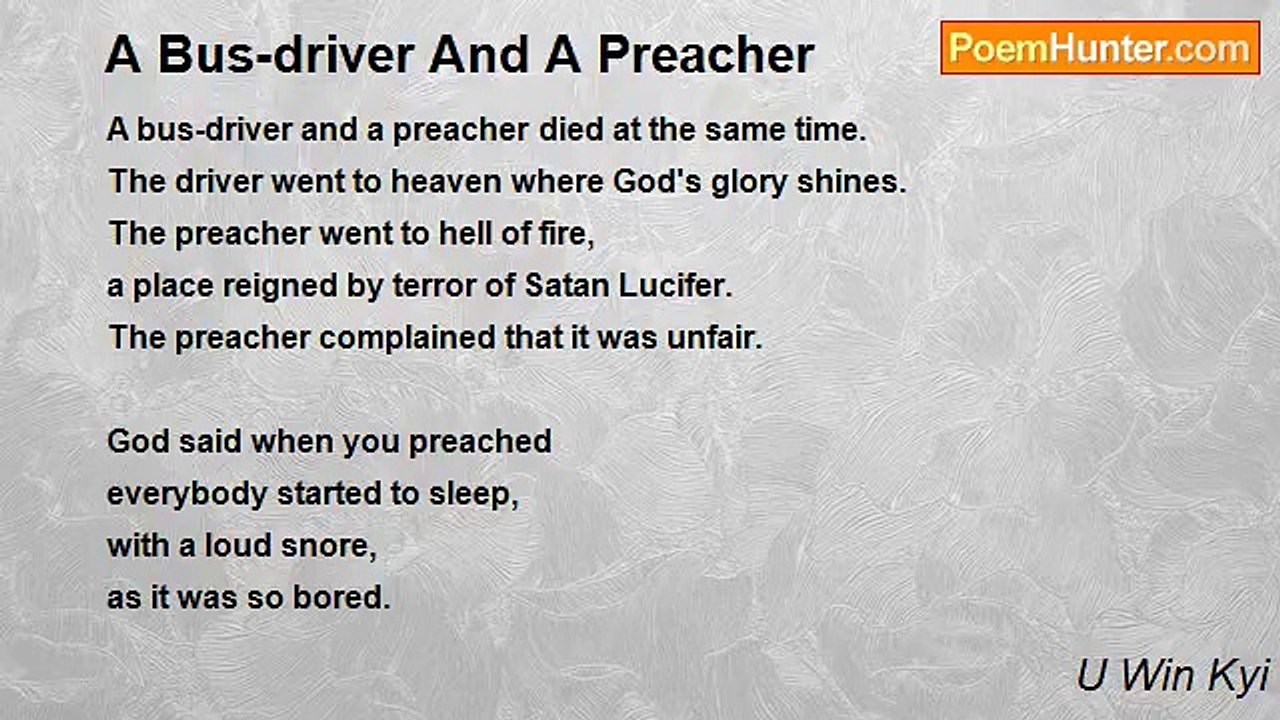 U Win Kyi - A Bus-driver And A Preacher