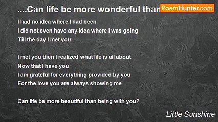 Little Sunshine - ....Can life be more wonderful than....?