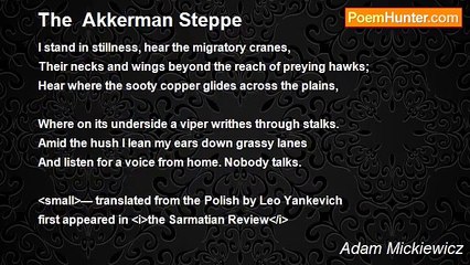 Adam Mickiewicz - The  Akkerman Steppe