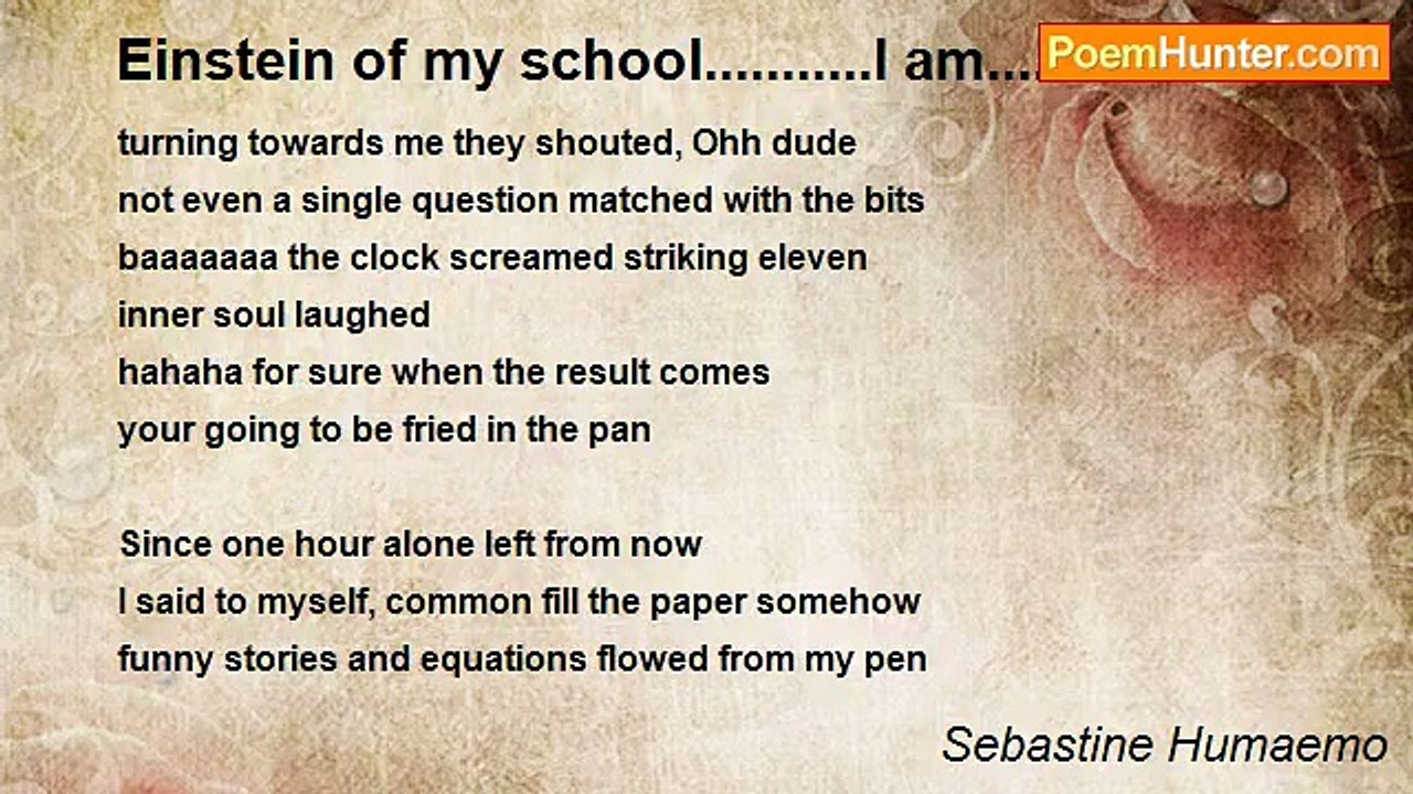 Sebastine Humaemo - Einstein of my school.........