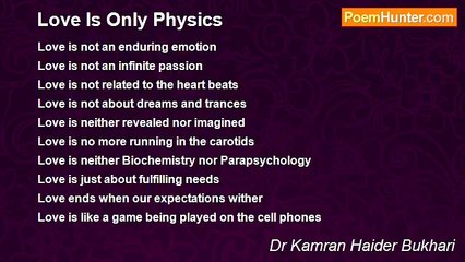 Dr Kamran Haider Bukhari - Love Is Only Physics