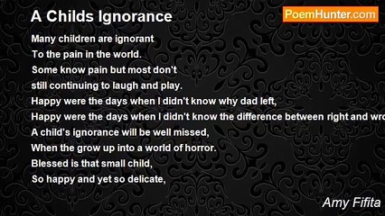 Amy Fifita - A Childs Ignorance