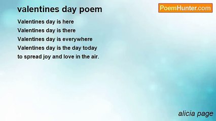 alicia page - valentines day poem