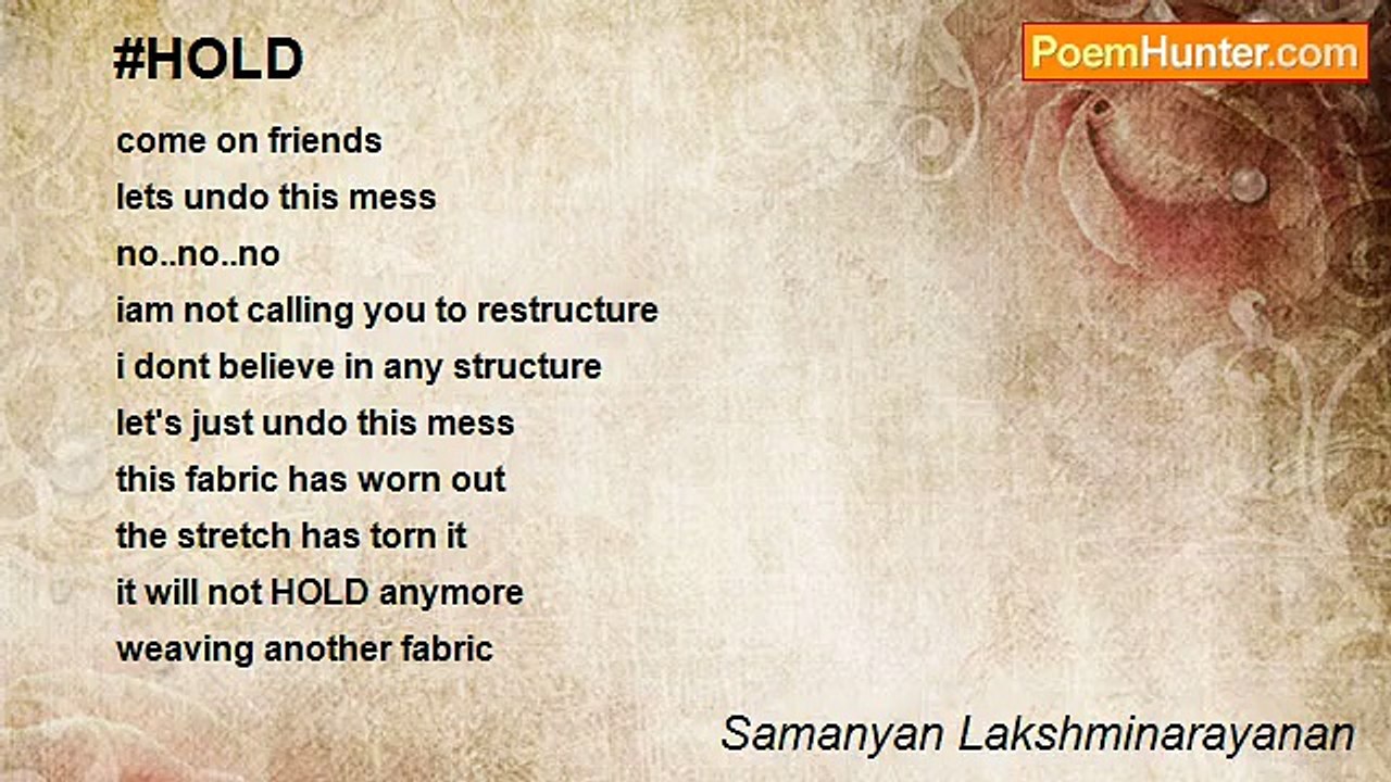 Samanyan Lakshminarayanan - #HOLD