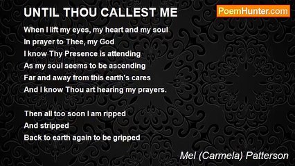 Carmela Patterson - UNTIL THOU CALLEST ME