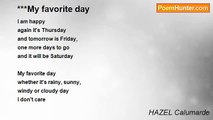 HAZEL Calumarde - ***My favorite day