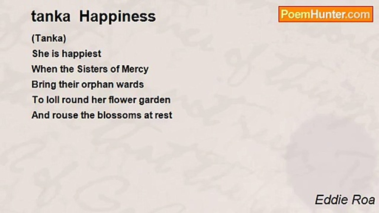 Eddie Roa - tanka  Happiness