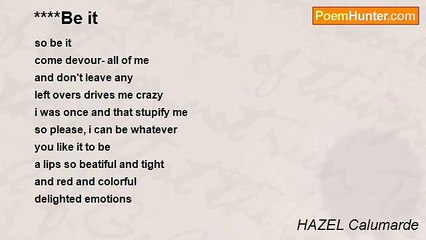 HAZEL Calumarde - ****Be it