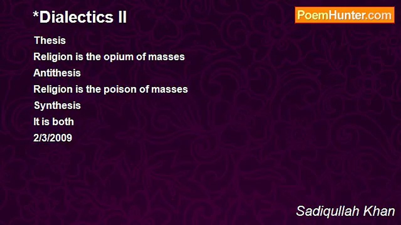 Sadiqullah Khan - *Dialectics II