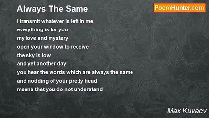 Max Kuvaev - Always The Same