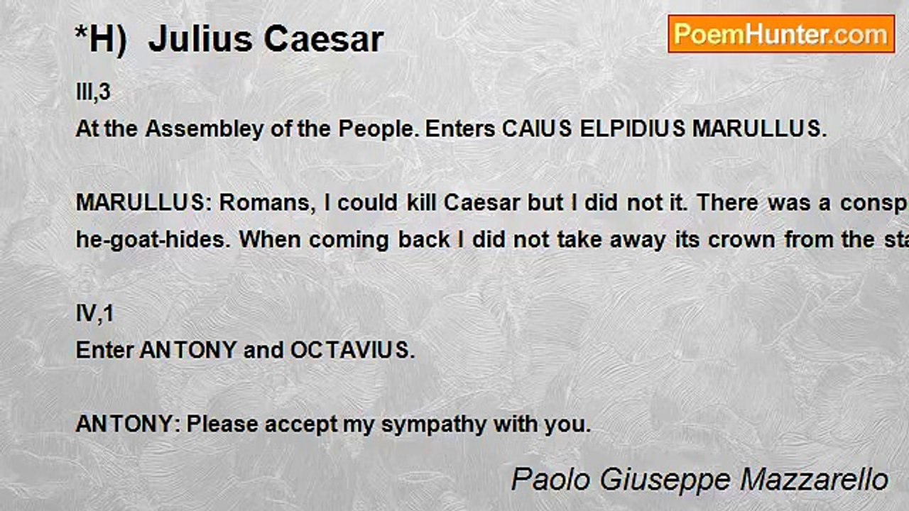 Paolo Giuseppe Mazzarello - *H)  Julius Caesar