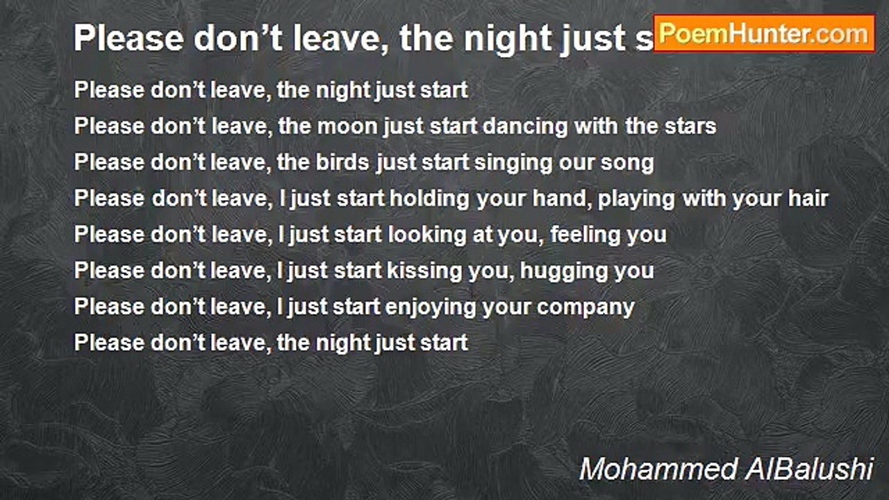 Mohammed AlBalushi - Please don’t leave, the night just start