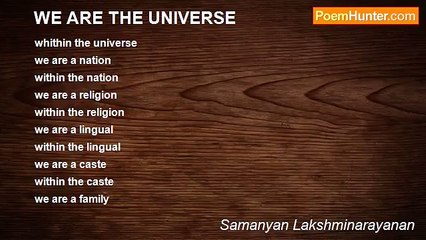 Samanyan Lakshminarayanan - WE ARE THE UNIVERSE