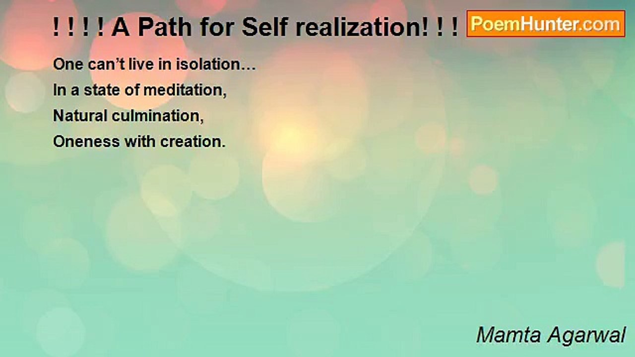 Mamta Agarwal - ! ! ! ! A Path for Self realization! ! ! !