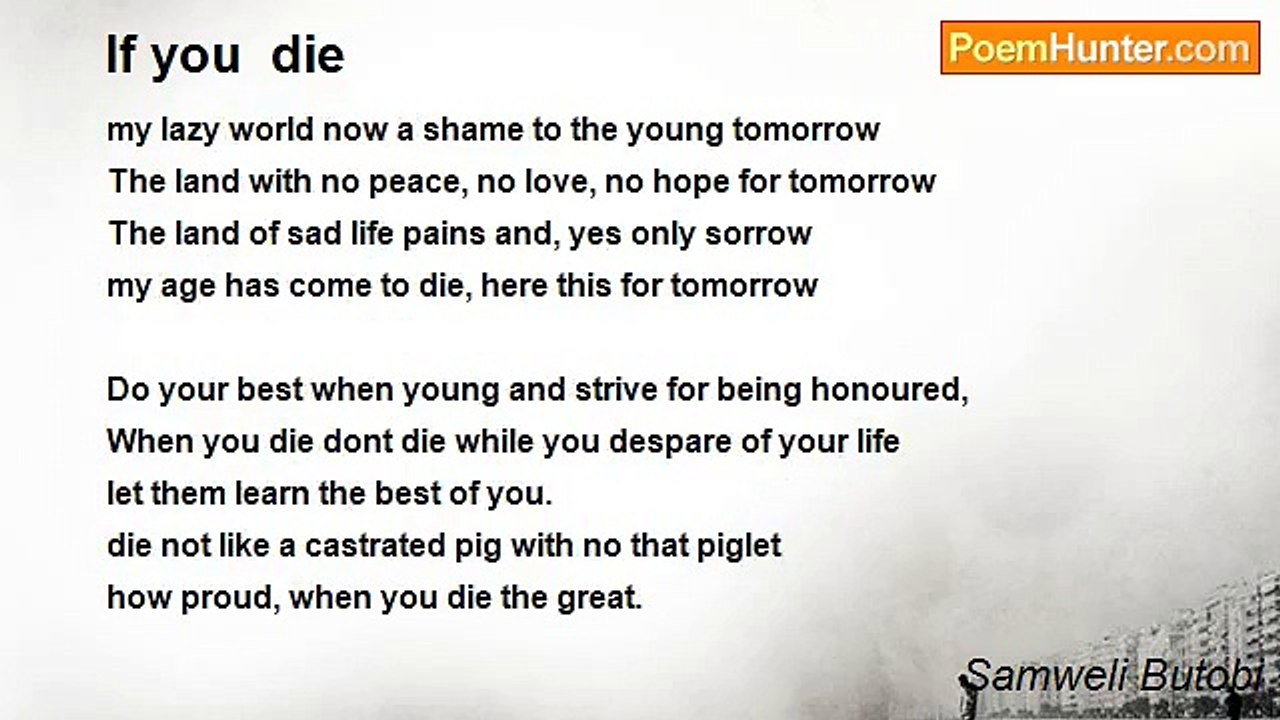 Samweli Butobi - If you  die