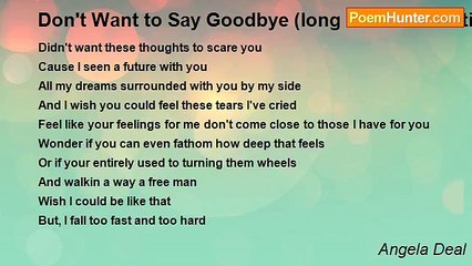 Angela Deal - Don't Want to Say Goodbye (long distance relationship)
