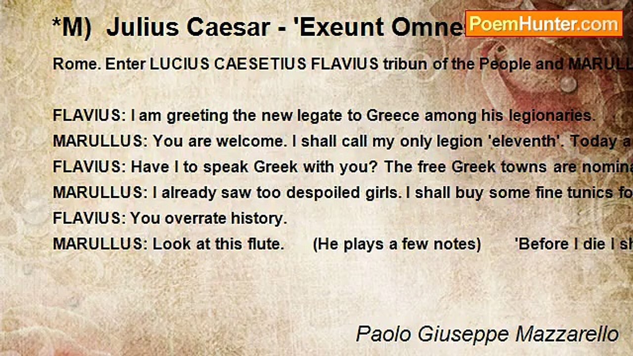 Paolo Giuseppe Mazzarello - *M)  Julius Caesar - 'Exeunt Omnes'