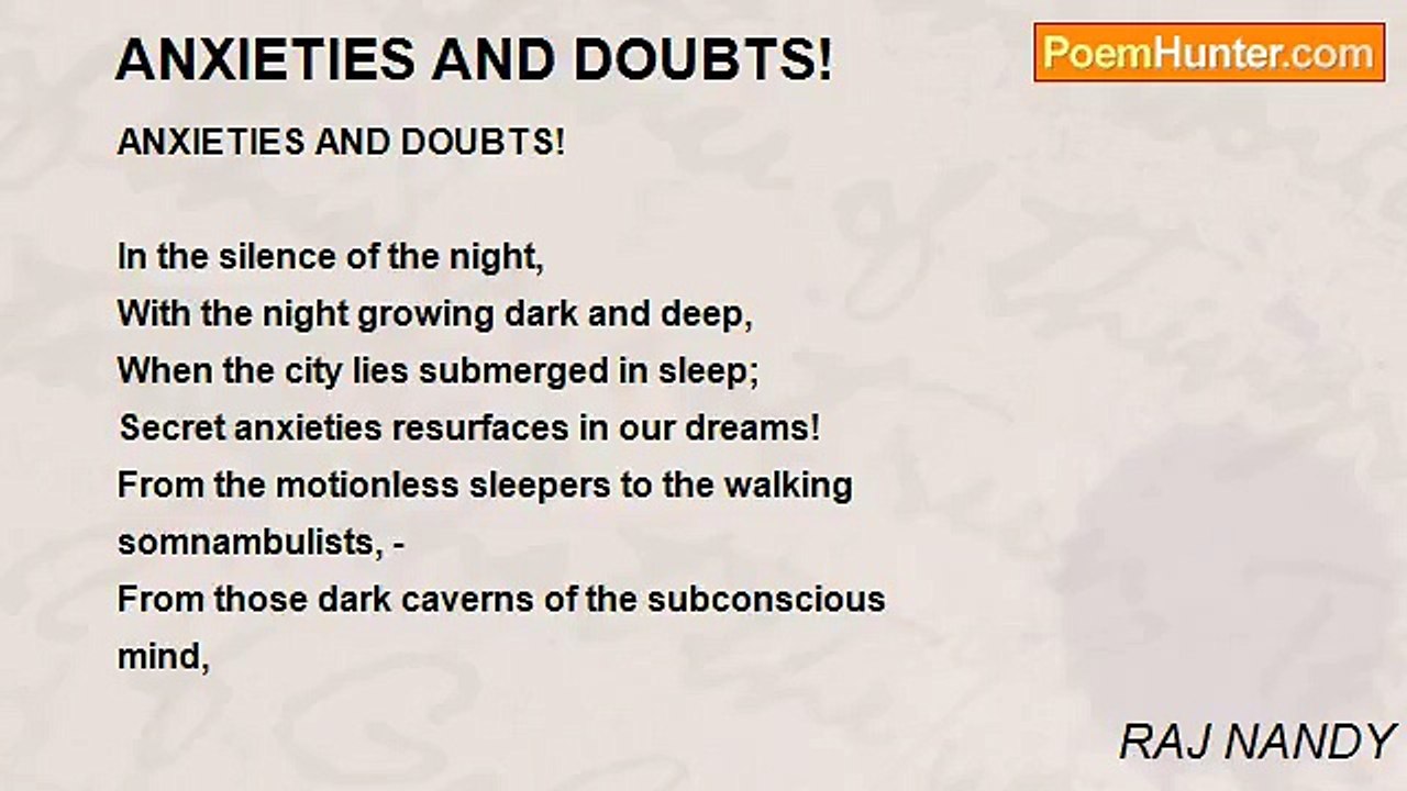 RAJ NANDY - ANXIETIES AND DOUBTS!