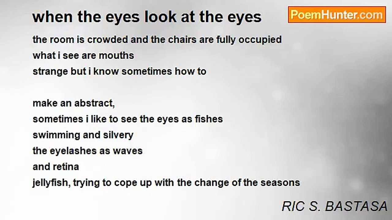 RIC S. BASTASA - when the eyes look at the eyes
