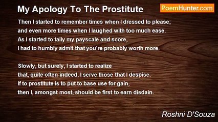 Roshni D'Souza - My Apology To The Prostitute